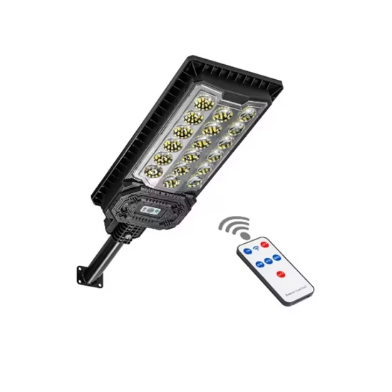 Mozgásérzékelős napelemes utcai lámpa 888 fehér LED-el és távirányítóval IP66 W7114-3