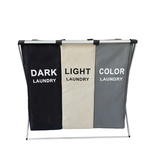 3 rekeszes összecsukható szennyeskosár holm0739