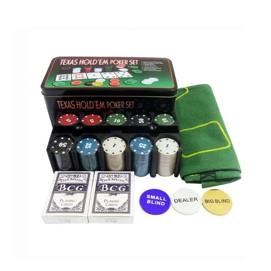 Texas Hold'em póker szett fémdobozban – holm3724