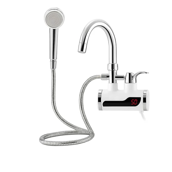 Elektromos azonnali vízmelegítős csaptelep zuhanyfejjel és tömlővel KL25-126