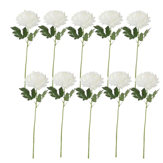 10 db Valósághű Mesterséges Virág –  Fehér AM683169-2