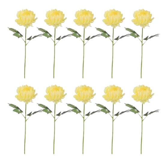 10 db Valósághű Mesterséges Virág –  Sárga AM683169-3