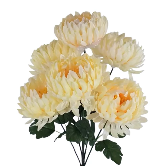 1db Mesterséges Krizantém Virág - Krémszínű QP4504827-6