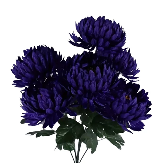 1db Mesterséges Krizantém Virág - Sötétlila QP4504827-7