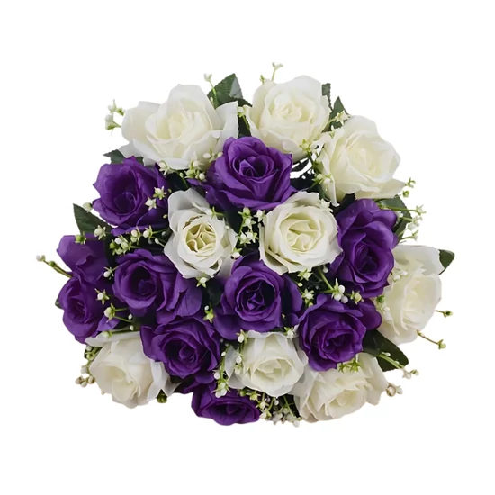 1 db Mesterséges Koszorú – Lila és Fehér Rózsákkal UW2108327