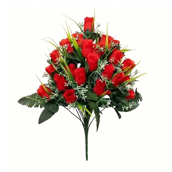 24 darabos Mesterséges Vörös Rózsa Csokor YF3155349
