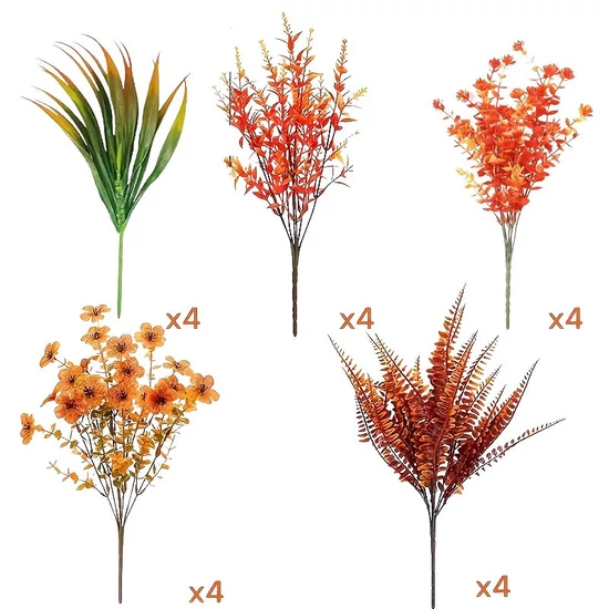 20 darabos őszi művirág szett – kültéri és beltéri dekoráció PQ5435089