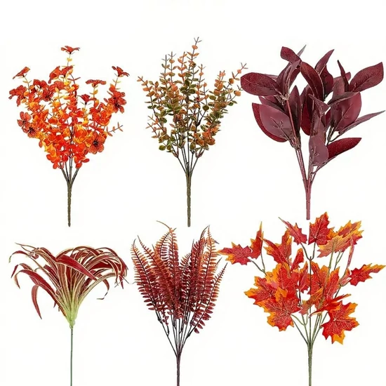 16 darabos őszi műnövény csokor szett –dekoráció kültérre és beltérre RH248410