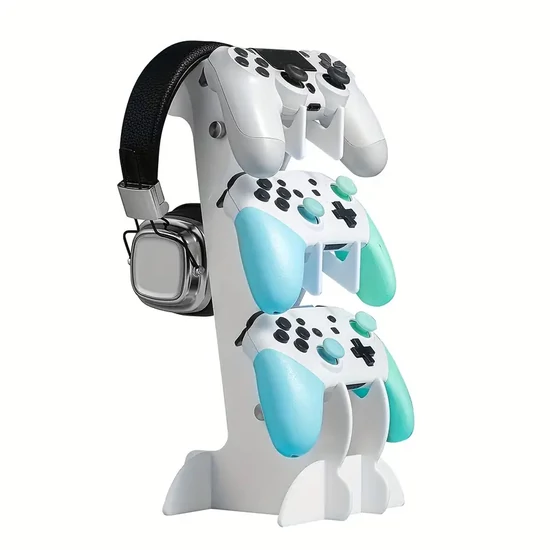 Kontroller és fejhallgató tartó állvány – 32,5 × 15 cm fehér CV2898990-3fh