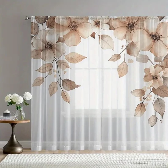 Virágmintás fényáteresztő függöny szett (2 db) – 132 x 213 cm AF2555713-12