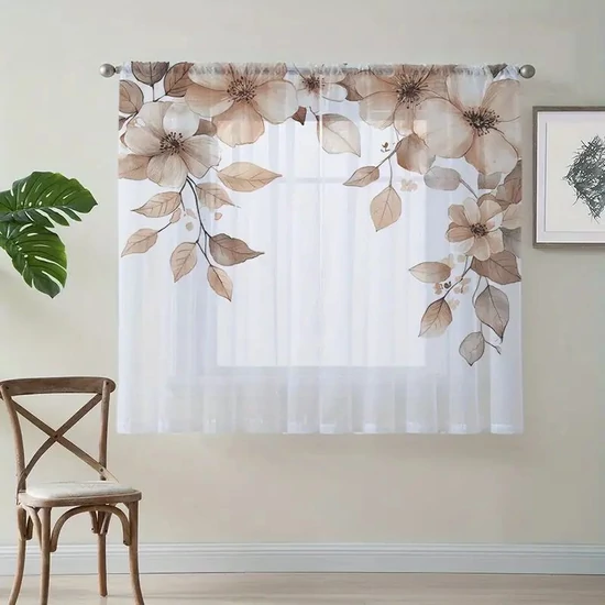 Virágmintás fényáteresztő függöny szett (2 db) – 132 × 160 cm AF2555713-16