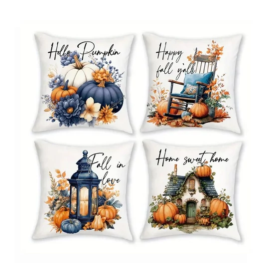 Őszi hangulatú díszpárnahuzat szett – 4 darabos, 45×45 cm DQ2914279