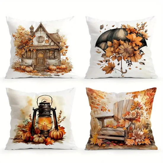4 darabos Őszi Díszpárnahuzat Szett – 45×45 cm QA2911013
