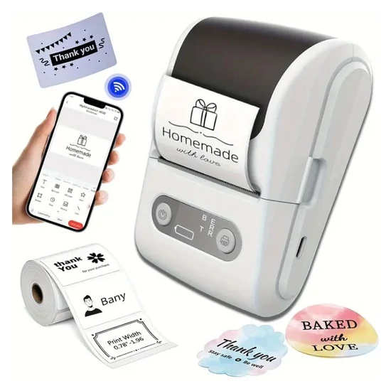 Kis címkenyomtató – kézi matricakészítő -fehér ED4533672-fh