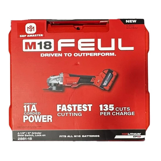 Akkumulátoros Sarokcsiszoló Szénkefe Nélküli Motorral 2881-18