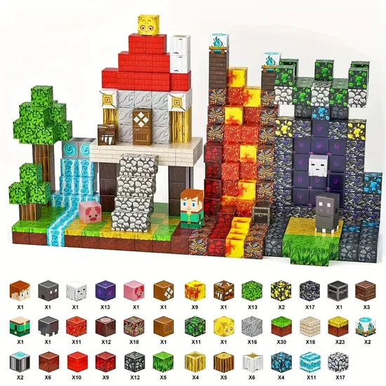 300 darabos Mágneses Építőkocka Készlet Gyerekeknek EC4532758-2