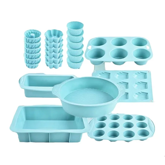 24 darabos Szilikon Sütőforma Készlet (Kék) FR410278-3