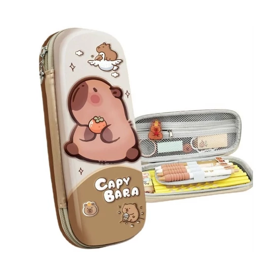 Nagy Méretű Egyrekeszes Tolltartó – Capybara Mintával PR13