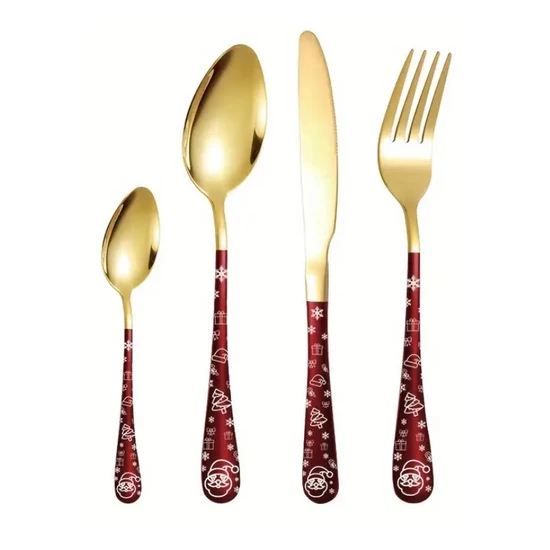 24 darabos karácsonyi evőeszközkészlet – Piros AQ435023-2