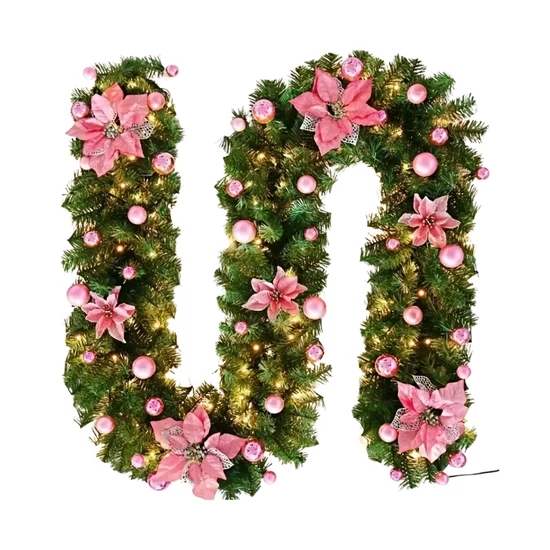 Rózsaszín karácsonyi füzér DC3064475-2