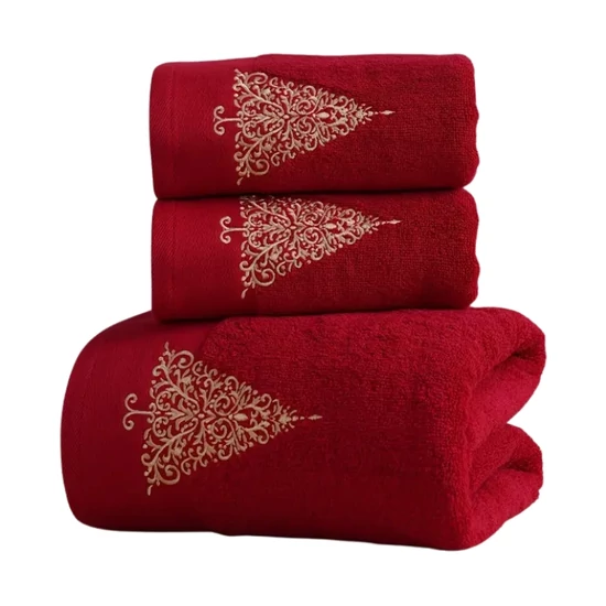 3 darabos karácsonyi pamut törölközőkészlet - Karácsonyfa JE281486-2