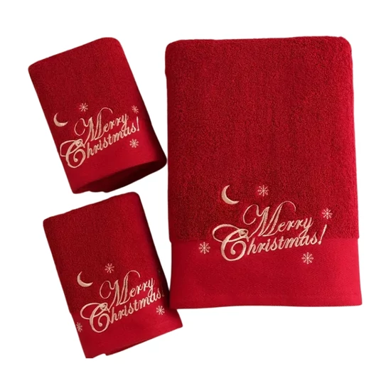 3 darabos karácsonyi pamut törölközőkészlet - Merry Christmas JE281486-3