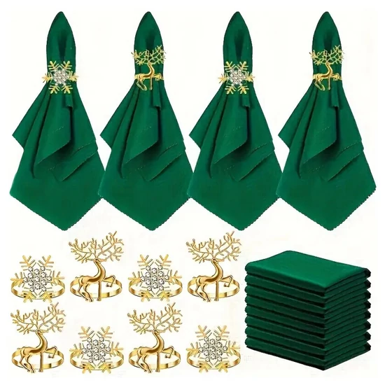 16 db karácsonyi szalvéta és szalvétagyűrű készlet MN4284904-2