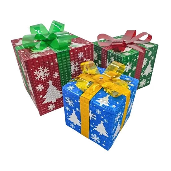 3 db karácsonyi világító ajándékdoboz UF154514