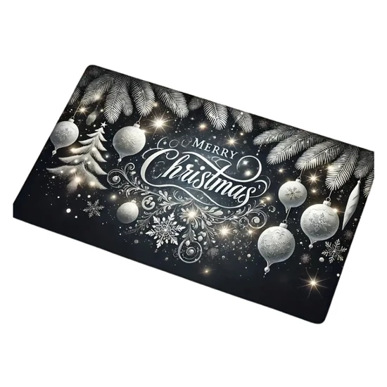 Karácsonyi lábtörlő fekete - ezüst 50 x 80 cm WM286191