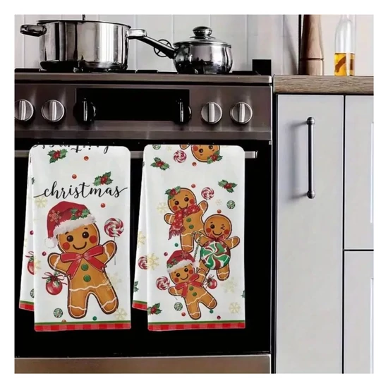 Karácsonyi konyharuha szett – 2 db, mézeskalács mintával, 40×60 cm – AD3765774