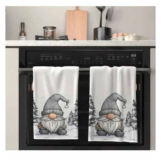 Karácsonyi törölköző szett – 2 db, manó mintával, 40×60 cm – AQ1816998