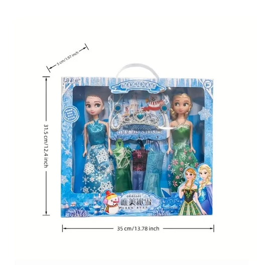 Babakészlet – Elsa és Anna babák ruhákkal és kiegészítőkkel – DU4829470