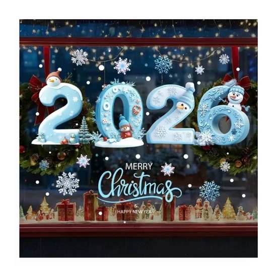 Karácsonyi ablakmatrica – 2026-os hóemberes mintával – LG4204152