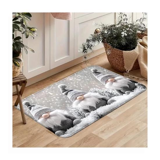 Karácsonyi lábtörlő – 45×120 cm, Télapó manó mintával – MD364268-2