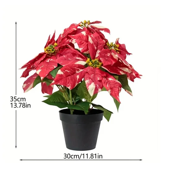 Karácsonyi mű mikulásvirág kaspóban – 35 cm – WY383525