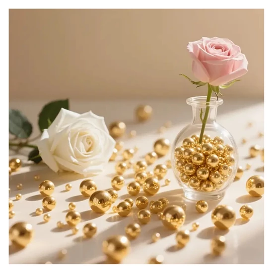 1650 darab arany lebegő gyöngy – vázatöltelék dekorációhoz CY3341181