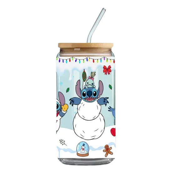 Disney Stitch karácsonyi üvegpohár 470ml HQ418785
