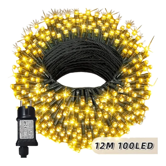 Karácsonyi LED fényfüzér – 12 m, 100 LED, meleg fehér QA3709463-3