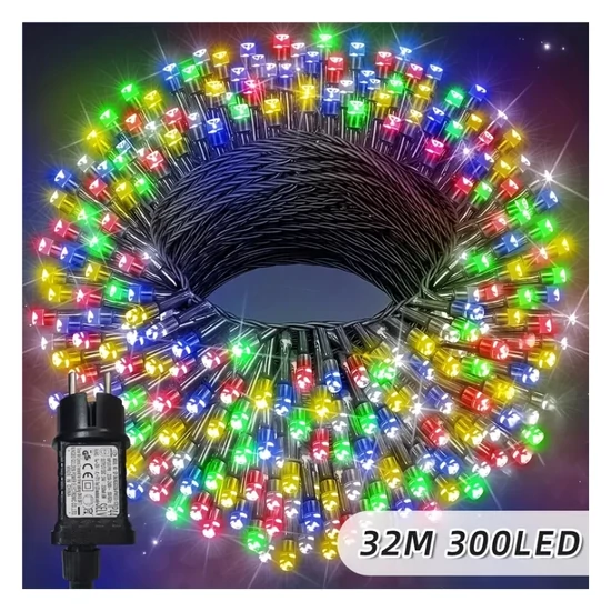 Karácsonyi LED fényfüzér – 32 m, 300 LED, színes QA3709463-7