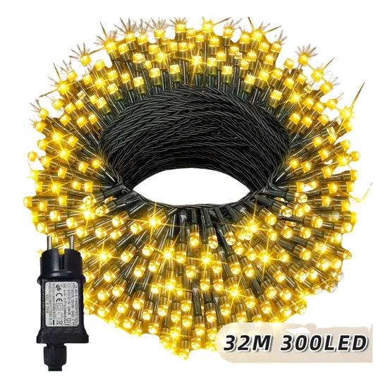 Karácsonyi LED fényfüzér – 32 m, 300 LED, meleg fehér QA3709463