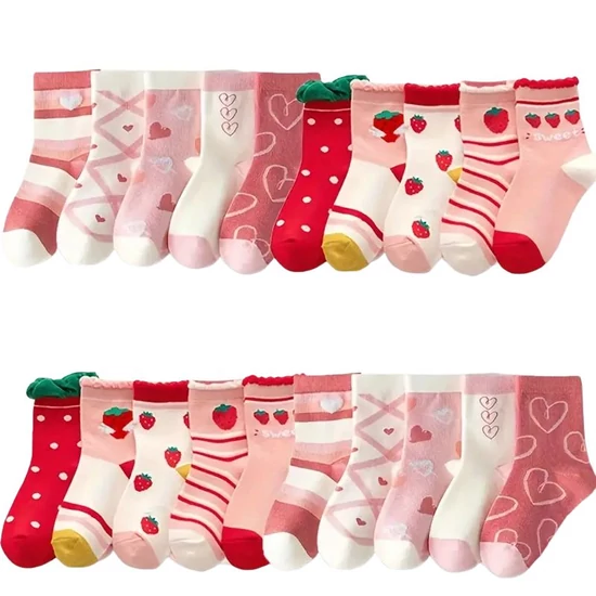 Lány zokni szív és eper mintával  | 20 pár DA3168965-4