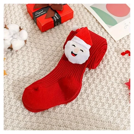 1 pár gyermek karácsonyi harisnyanadrág – piros, pamutkeverék GB314149