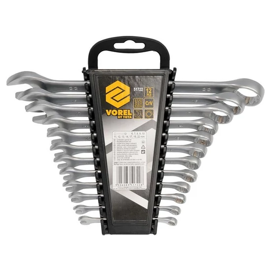 Vorel Csillag-villáskulcs készlet – 12 darabos, 6–22 mm TO-51722