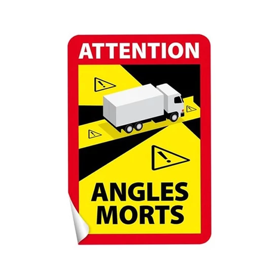 Holttér figyelmeztető matrica teherautóra ANGLES MORTS SLH8067