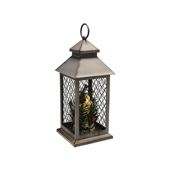 Karácsonyi dekor lámpás LED gyertyával 152691