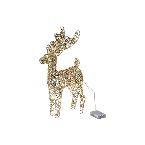 Világító karácsonyi rénszarvas dekoráció – arany színű, LED-es 96449