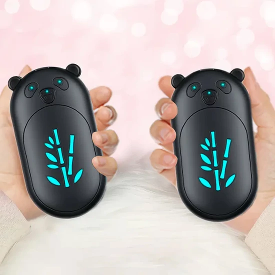 2 db újratölthető panda kézmelegítő fekete CT275095-f