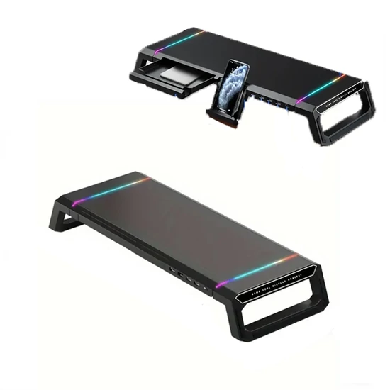 Monitorállvány RGB világítással fekete YP552766-frgb