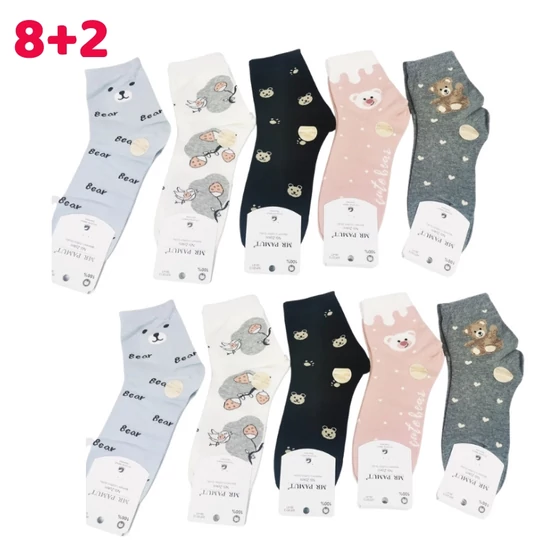 8+2 Női zokni - Maci mintás 35-38 MP3513-2