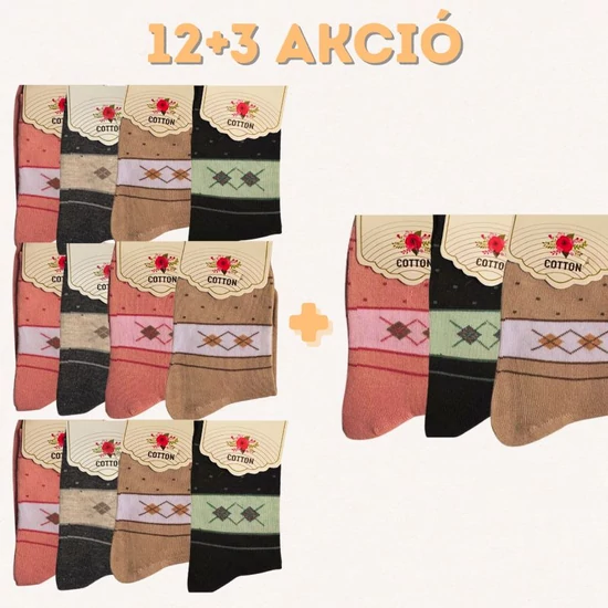 12+3 Női pamut zokni szett 38-42 – 709916-121